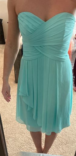 David's Bridal Blue Size 4 Floor Length Military Homecoming A-line Dress on Queenly
