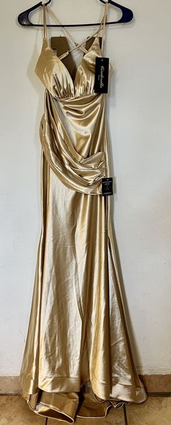 Cinderella Divine Gold Size 4 Floor Length Quinceanera Mermaid Dress on Queenly