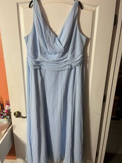 David's Bridal Blue Size 22 Military Plus Size Bridesmaid A-line Dress on Queenly