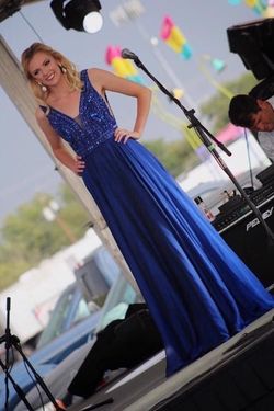 Sherri Hill Blue Size 4 Pageant Straight $300 A-line Dress on Queenly