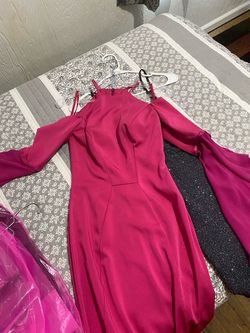 jonathen kay Pink Size 0 Appearance Barbiecore Sleeves Long Sleeve Mermaid Dress on Queenly