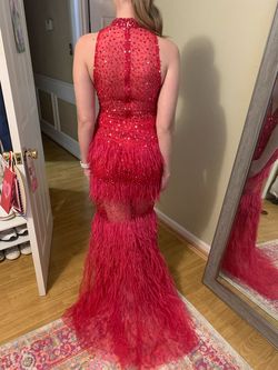 Jovani Pink Size 4 Floor Length Prom Black Tie Mermaid Straight Dress on Queenly