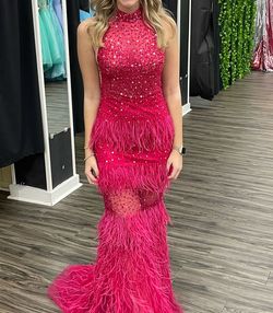 Jovani Pink Size 4 Floor Length Prom Black Tie Mermaid Straight Dress on Queenly