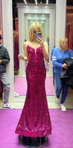MoriLee Pink Size 00 Free Shipping Sequined Pageant A-line Dress on Queenly