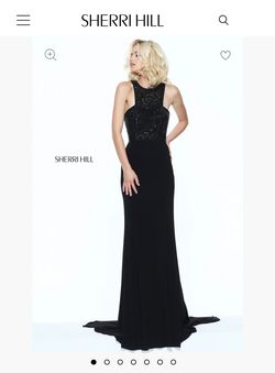 Sherri Hill Black Tie Size 4 50 Off Jersey Straight Dress on Queenly