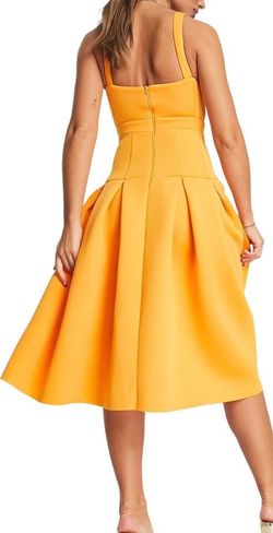ASOS Orange Size 2 Midi A-line Cocktail Dress on Queenly