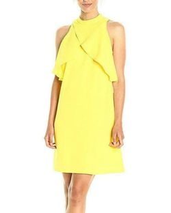 Catherine Malandrino Yellow Size 4 Cape Cocktail Dress on Queenly