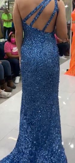 Sherri Hill Blue Size 2 Jewelled Pageant Straight Dress on Queenly