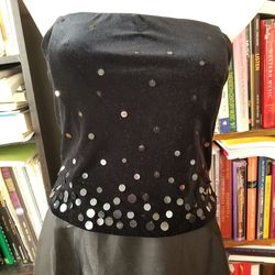 Scott McClintock Black Size 10 Jewelled Two Piece Jersey Vintage A-line Dress on Queenly