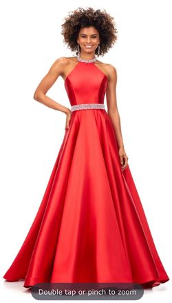 Ashley Lauren Red Size 4 Black Tie Pageant Short Height Prom Ball gown on Queenly