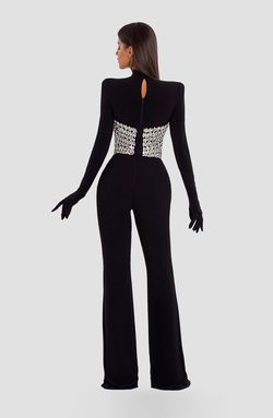 Style AD5030 Albina Dyla Black Size 8 High Neck Pageant Jumpsuit Dress on Queenly