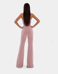 Style AD5120 Albina Dyla Pink Size 4 Sequined Corset Jumpsuit Dress on Queenly