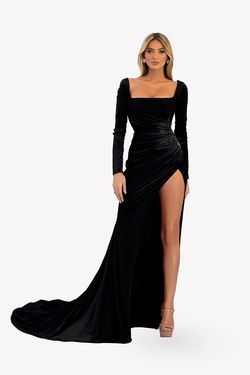 Style AD4013 Albina Dyla Black Size 4 Long Sleeve Floor Length Straight Dress on Queenly