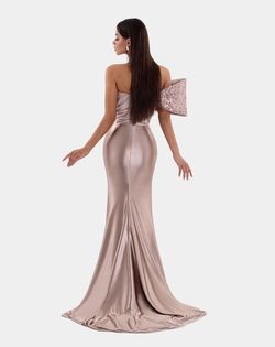 Style AD5122 Albina Dyla Gold Size 0 Tall Height Corset Side slit Dress on Queenly