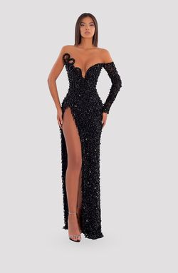 Style AD5038 Albina Dyla Black Size 12 Floor Length Straight Dress on Queenly