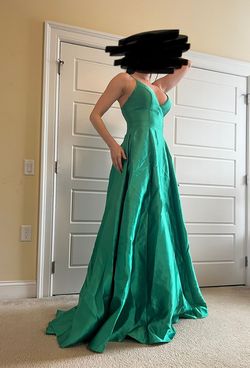 Jovani Green Size 4 Tall Height 50 Off A-line Dress on Queenly