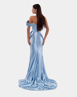 Style AD5119 Albina Dyla Light Blue Size 0 Pageant Sequin Jewelled Side slit Dress on Queenly