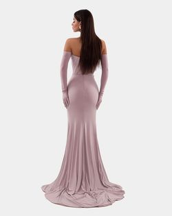 Style AD5121 Albina Dyla Pink Size 8 Tall Height Sequined Floor Length Ad5121 Side slit Dress on Queenly