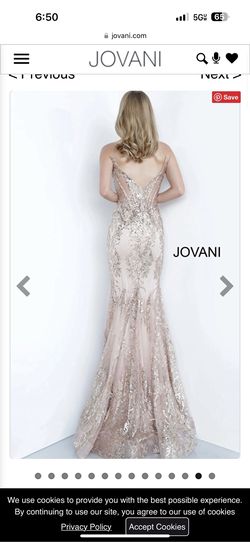 Jovani Pink Size 2 Sequined Pageant Appearance Spaghetti Strap Prom Mermaid Dress on Queenly
