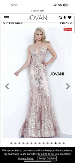Jovani Pink Size 2 Sequined Pageant Appearance Spaghetti Strap Prom Mermaid Dress on Queenly