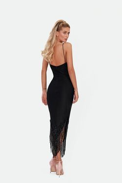 Style AD2206 Albina Dyla Black Size 0 Sequin Floor Length Ad2206 Straight Dress on Queenly