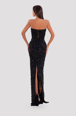 Style AD5043 Albina Dyla Black Size 8 Floor Length Tall Height Straight Dress on Queenly