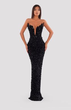 Style AD5043 Albina Dyla Black Size 12 Plus Size Pageant Ad5043 Straight Dress on Queenly
