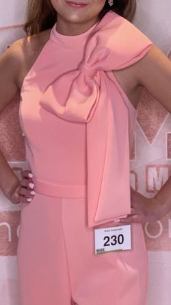 Jovani Light Pink Size 2 Halter Medium Height Jumpsuit Dress on Queenly