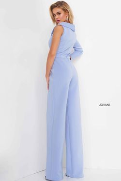 Jovani Blue Size 2 Interview Floor Length Black Tie Jumpsuit Dress on Queenly
