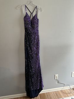 Rachel Allan Purple Size 00 Floor Length Side slit Dress on Queenly