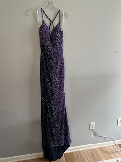 Rachel Allan Purple Size 00 Black Tie Side slit Dress on Queenly