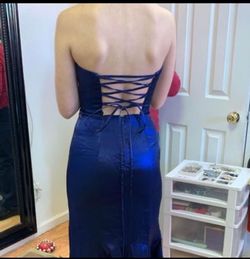 Sherri Hill Blue Size 00 Pageant Flare Medium Height Prom Side slit Dress on Queenly
