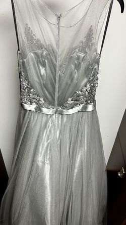 Morrell Maxie Silver Size 8 Floor Length A-line Dress on Queenly