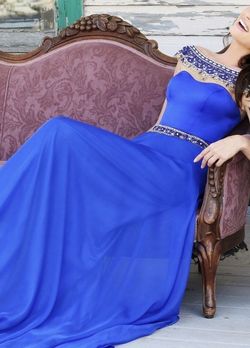 Sherri Hill Blue Size 12 Straight Dress on Queenly
