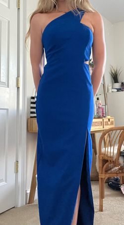 Aidan Mattox Royal Blue Size 00 Prom Side slit Dress on Queenly