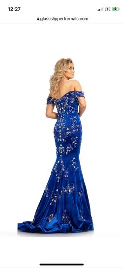 Johnathan Kayne Blue Size 8 Floor Length Pageant Mermaid Dress on Queenly