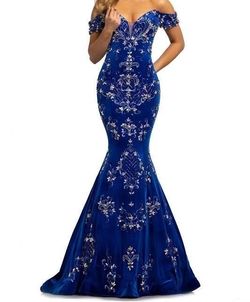 Johnathan Kayne Blue Size 8 Floor Length Pageant Mermaid Dress on Queenly