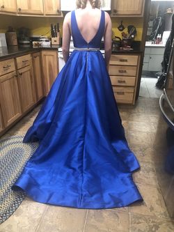 Sherri Hill Blue Size 0 Free Shipping Prom Ball gown on Queenly