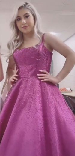 Sherri Hill Pink Size 6 Floor Length Barbiecore Jewelled Ball gown on Queenly