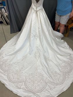 Mary's White Size 10 Wedding Tall Height Free Shipping Ball gown on Queenly