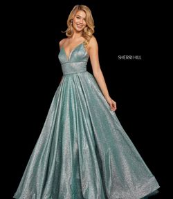 Sherri Hill Light Blue Size 2 Black Tie Pageant Sequined Prom Ball gown on Queenly