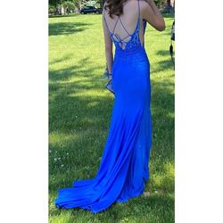Amarra Blue Size 0 Floor Length Quinceanera Straight Dress on Queenly