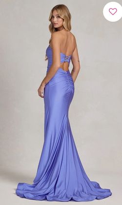 Promgirl Purple Size 0 Prom Black Tie Floor Length Side slit Dress on Queenly