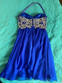 Sherri Hill Blue Size 2 70 Off Homecoming 50 Off Prom Midi Cocktail Dress on Queenly