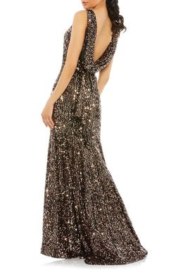 Mac Duggal Black Size 12 Sequin Mermaid A-line Dress on Queenly