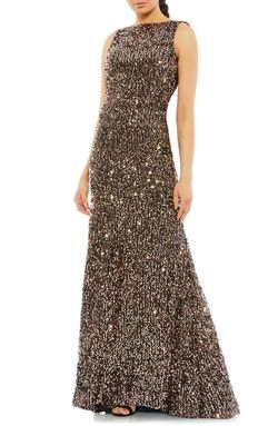 Mac Duggal Black Size 12 Plus Size Jewelled Sequin A-line Dress on Queenly
