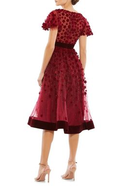 Mac Duggal Red Size 12 Euphoria Sleeves Cocktail Dress on Queenly