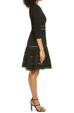 Shani Black Size 6 Polyester Midi Sleeves Cocktail Dress on Queenly