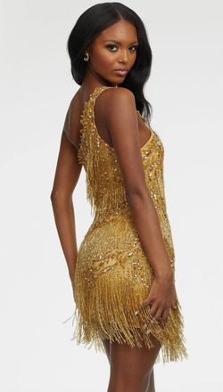 Ashley Lauren Gold Size 4 Pageant Cocktail Dress on Queenly