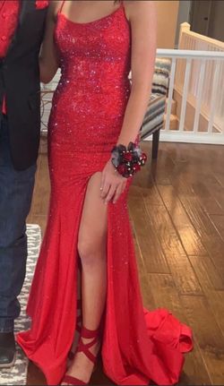 Sherri Hill Red Size 0 Prom Black Tie Floor Length Straight Dress on Queenly